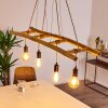 Canazei Pendant Light brown, Light wood, black, 4-light sources