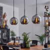 Koyoto  Ceiling Light glass 20 cm chrome, Smoke-coloured, 3-light sources