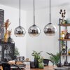 Koyoto  Ceiling Light glass 20 cm chrome, clear, Smoke-coloured, 3-light sources