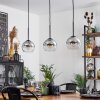Koyoto  Pendant Light glass 15 cm chrome, clear, Smoke-coloured, 3-light sources
