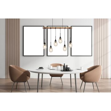 Globo PÄRON Pendant Light Ecru, black, 6-light sources