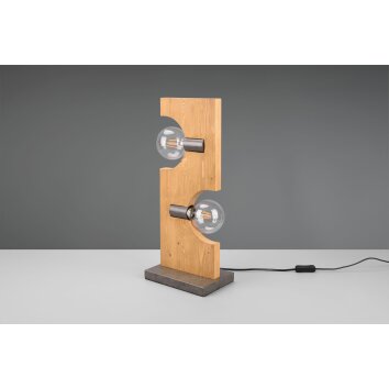 Trio Tailor Table lamp dark brown, Ecru, matt nickel, 2-light sources