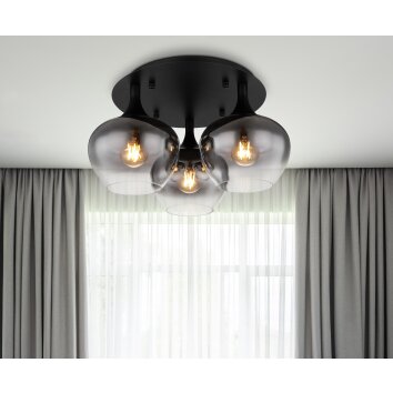 Globo MAXY Ceiling Light black, 3-light sources
