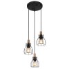 Globo MINA Pendant Light Dark wood, black, 3-light sources
