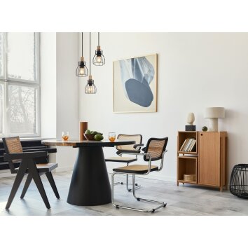 Globo MINA Pendant Light Dark wood, black, 3-light sources