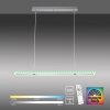 Leuchten-Direkt FELIX60 Pendant Light LED brushed steel, 2-light sources, Remote control, Colour changer
