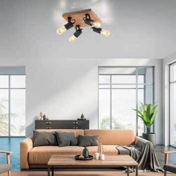 Leuchten-Direkt CANOP Ceiling Light Ecru, black, 4-light sources