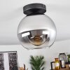 Koyoto  Ceiling Light glass 20 cm chrome, clear, Smoke-coloured, 1-light source