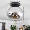 Koyoto  Ceiling Light glass 20 cm chrome, clear, Smoke-coloured, 1-light source