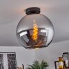 Koyoto  Ceiling Light glass 30 cm chrome, Smoke-coloured, 1-light source