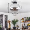 Koyoto  Ceiling Light glass 30 cm chrome, clear, Smoke-coloured, 1-light source