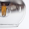 Koyoto  Pendant Light glass 15 cm chrome, clear, Smoke-coloured, 1-light source