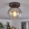 Koyoto  Pendant Light glass 15 cm chrome, clear, Smoke-coloured, 1-light source