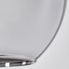 Koyoto  Pendant Light glass 15 cm chrome, Smoke-coloured, 1-light source