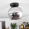 Koyoto  Ceiling Light glass 20 cm chrome, Smoke-coloured, 1-light source