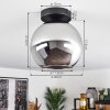 Koyoto  Ceiling Light glass 20 cm chrome, Smoke-coloured, 1-light source