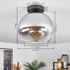 Koyoto  Ceiling Light glass 25 cm chrome, clear, Smoke-coloured, 1-light source