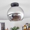 Koyoto  Ceiling Light glass 25 cm chrome, Smoke-coloured, 1-light source