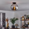 Koyoto  Ceiling Light glass 25 cm chrome, Smoke-coloured, 1-light source