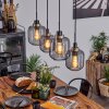 Curveira Pendant Light antique brass, black, 4-light sources