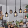 Curveira Pendant Light antique brass, black, 4-light sources