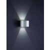 Helestra SIRI 44 wall light LED stainless steel, silver, 2-light sources