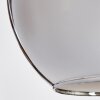 Koyoto  Pendant Light glass 20 cm, 25 cm, 30cm chrome, Smoke-coloured, 3-light sources