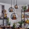 Koyoto  Pendant Light glass 20 cm, 25 cm, 30cm chrome, Smoke-coloured, 3-light sources