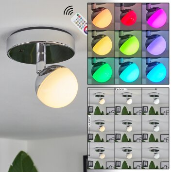 iDual Olivine Ceiling Light LED chrome, 1-light source, Remote control, Colour changer
