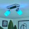 iDual Citrine Ceiling Light LED chrome, 2-light sources, Remote control, Colour changer