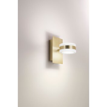 Fabas Luce Dunk Wall Light LED brass, 2-light sources