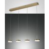 Fabas Luce Dunk Pendant Light LED brass, 4-light sources