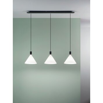 Fabas Luce Vincent Pendant Light black, 3-light sources