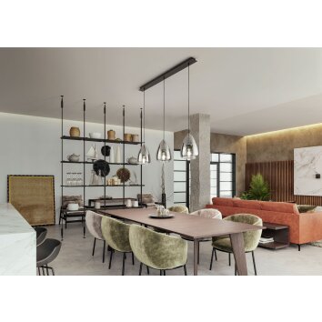 Fabas Luce Britton Pendant Light black, 3-light sources