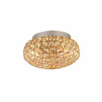 Ideal Lux KING Ceiling Light gold, Crystal optics, 3-light sources