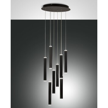 Fabas Luce Prado Pendant Light LED black, 8-light sources