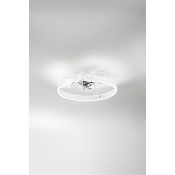 Fabas Luce Savoy ceiling fan LED white, 1-light source
