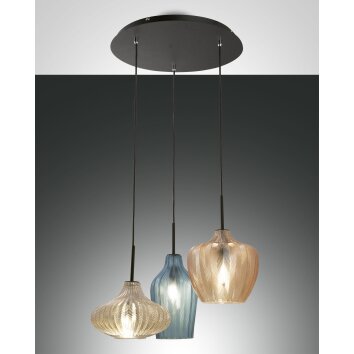 Fabas Luce Olbia Pendant Light black, 3-light sources