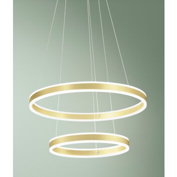 Fabas Luce Palau Pendant Light LED gold, 2-light sources