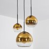 Koyoto  Pendant Light glass 15 cm, 20 cm, 25 cm gold, clear, 3-light sources