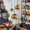 Koyoto  Pendant Light glass 15 cm, 20 cm, 25 cm gold, clear, 3-light sources