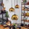 Koyoto  Pendant Light glass 20 cm, 25 cm, 30cm gold, clear, 3-light sources