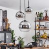 Koyoto  Pendant Light glass 20 cm, 25 cm, 30cm chrome, clear, Smoke-coloured, 3-light sources