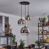 Koyoto  Pendant Light glass 20 cm, 25 cm, 30cm chrome, clear, Smoke-coloured, 3-light sources