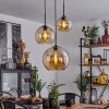 Koyoto  Pendant Light glass 20 cm, 25 cm, 30cm Amber, 3-light sources