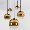 Koyoto  Pendant Light glass 15 cm, 20 cm, 25 cm, 30cm gold, clear, 5-light sources