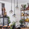 Koyoto  Pendant Light glass 15 cm chrome, clear, Smoke-coloured, 3-light sources