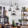 Koyoto  Pendant Light glass 15 cm, 20 cm, 25 cm, 30cm chrome, clear, Smoke-coloured, 5-light sources