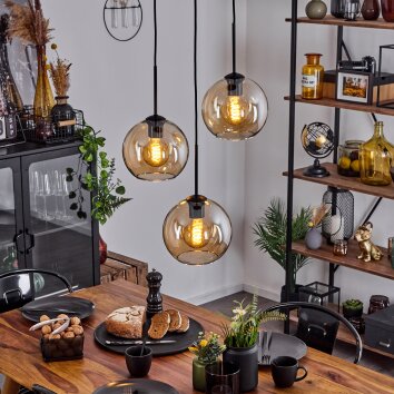 Koyoto  Ceiling Light glass 20 cm Amber, 3-light sources