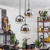 Koyoto  Pendant Light glass 25 cm chrome, clear, Smoke-coloured, 3-light sources